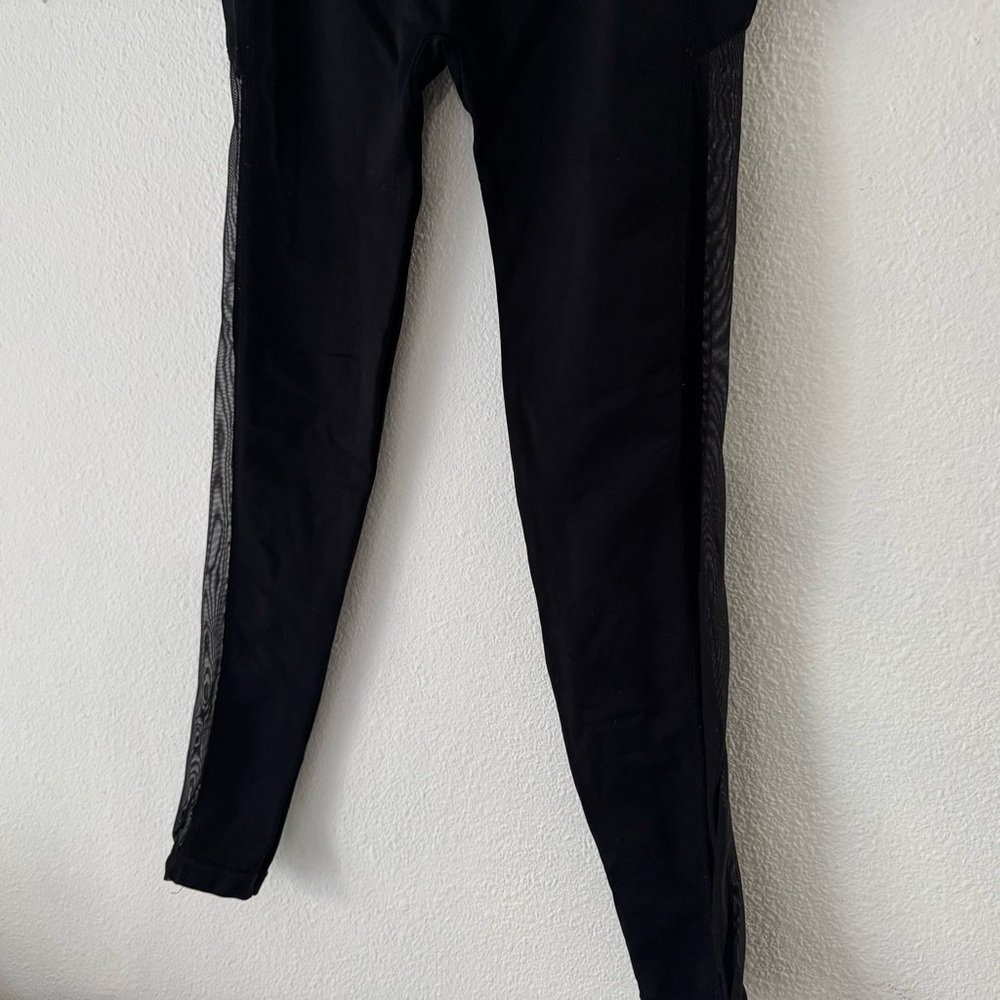 Mesh Panel High Waisted Athletic Leggings Black L/XL Soho Girls Edgy Sporty - Picture 4 of 12